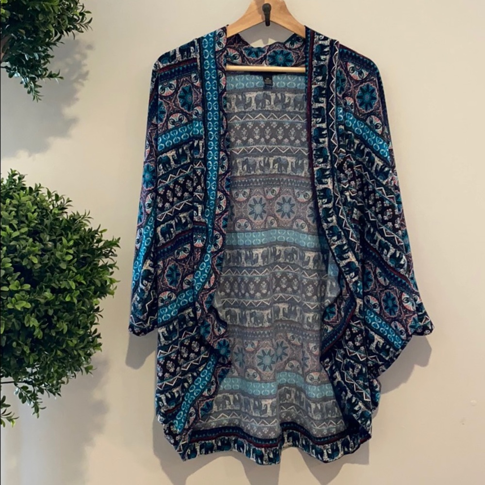 elephant print cardigan